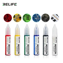 RELIFE-máscara de soldadura Curable, pegamento verde UV, 10cc, placa de circuito PCB BGA, pasta de soldadura protectora, aceite de soldadura de flujo verde