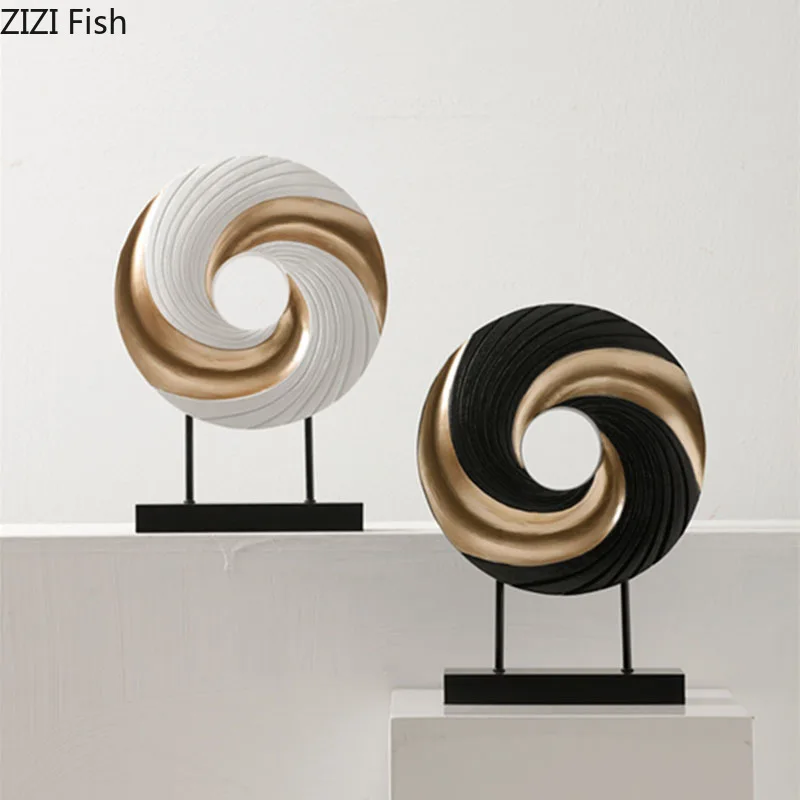 

European Abstract Crafts Ornaments Tabletop Decor Swirl Statue Modern Decor Artwork Sculpture Living Room Decoration Furnishings