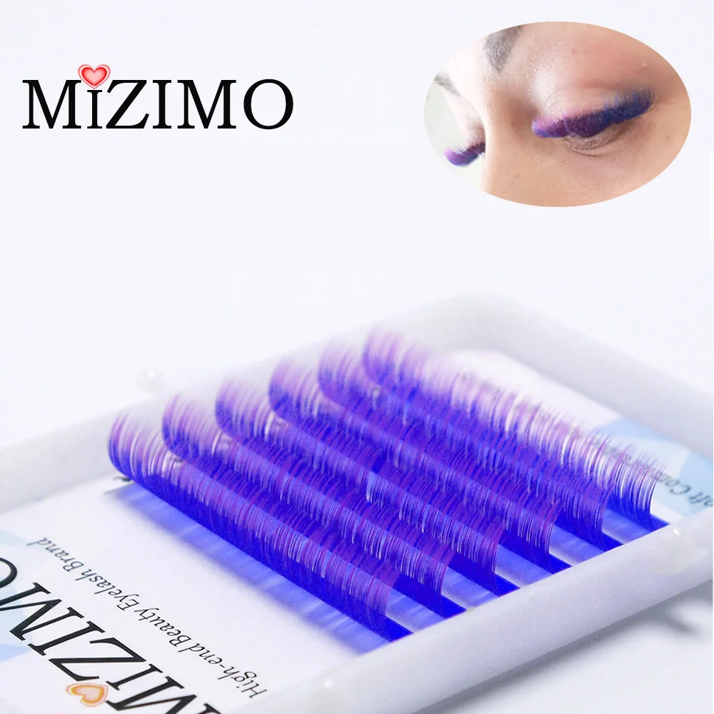 Mizimo new color grafting eyelash 0.07/0.1 8-15mm red blue green white personalized eyelash extension