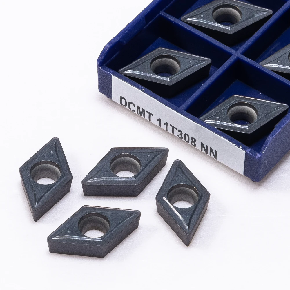Herramientas de torno CNC, alta calidad, DCMT11T308 NN LT10, 10 piezas, DCMT 11T308, inserto de carburo, herramienta de torneado de Metal