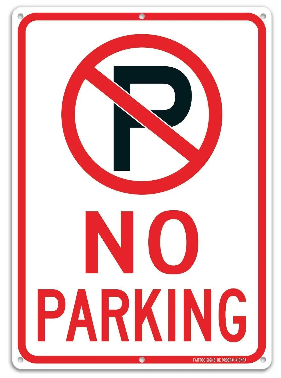 No Parking Sign with Symbol Sign Metal s Inches Retro Wall Home Bar Pub Vintage Cafe Decor, 8x12 Inch