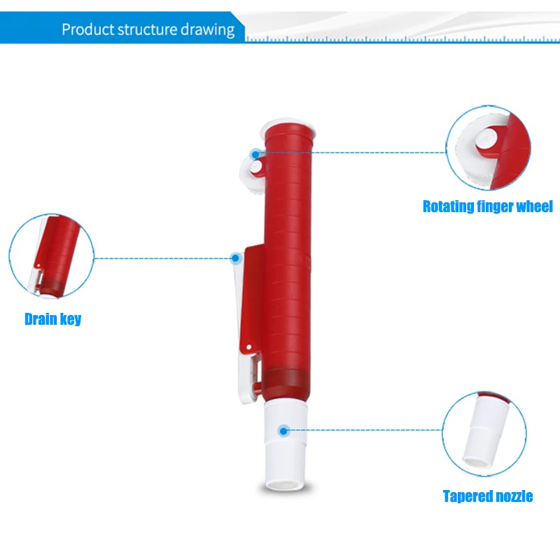 NATICY Pipettor Single Channel Volume Micro Pipettes Lab Transfer Pipettes for Lab 10ml 25ml Fast Release Manual Pipette Pump