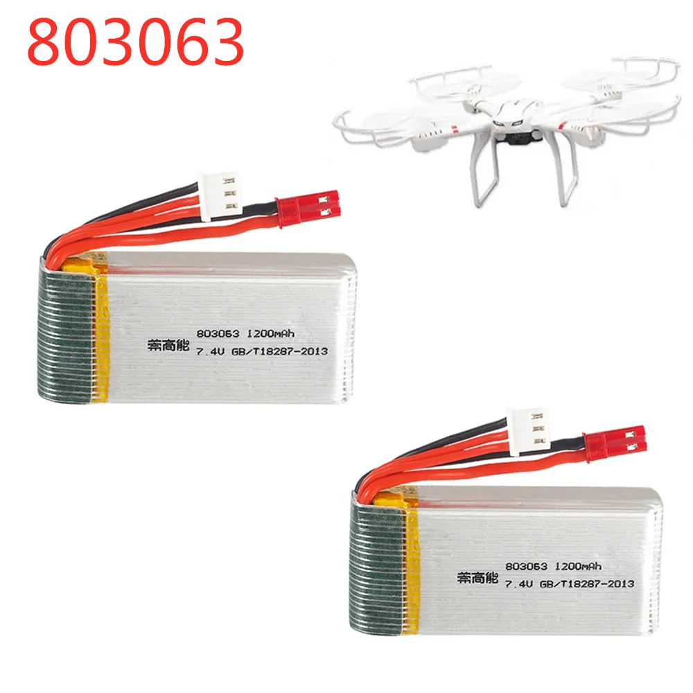 7.4V 1200mAh lipo Battery For Yi zhang X6 H16 H40WH V262 V333 V353B V666 RC Drone Quadcopter Spare Part  7.4v 803063 battery