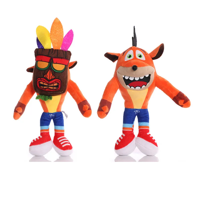 2 pz/lotto 26cm nuovo arrivo Anime Crash Bandicoot giocattoli di peluche Cartoon Animal Aku Crash peluche ripiene bambole regalo di natale per bambini