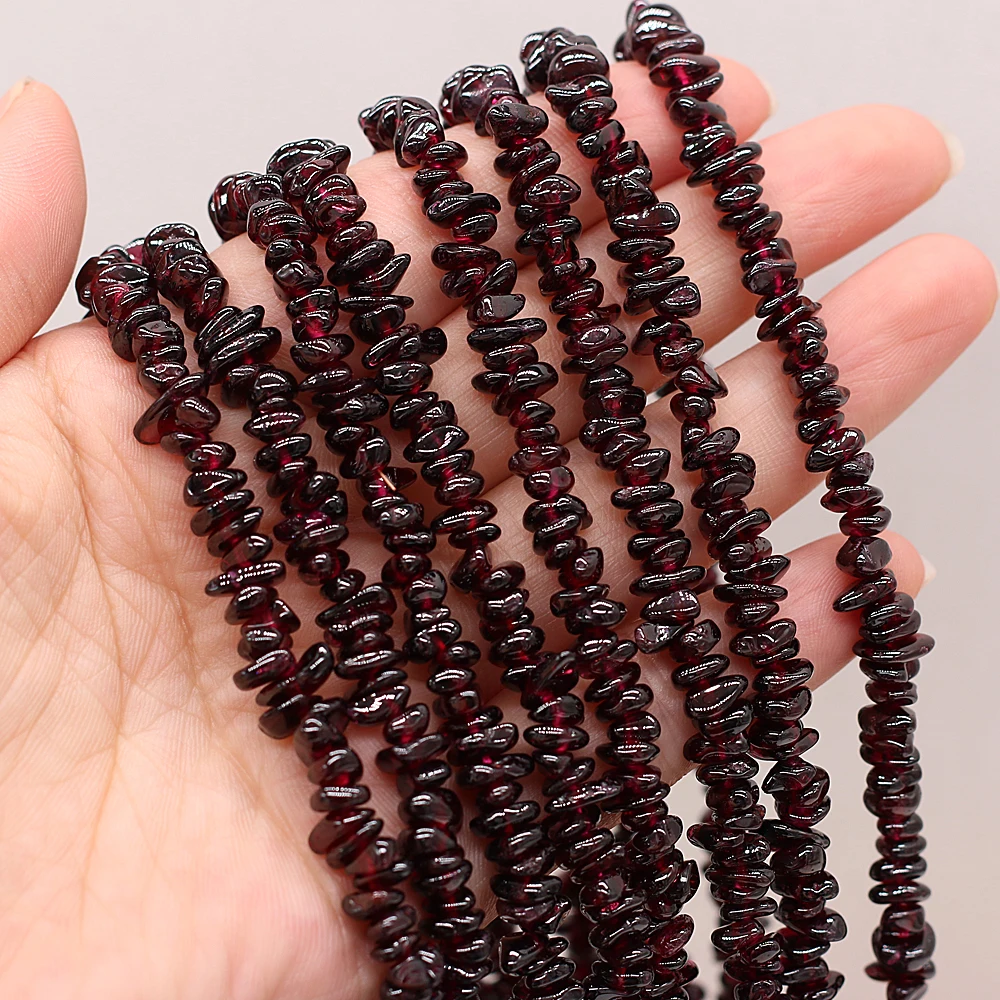 Natural Semi-precious Stone Unshaped Garnet 3x5-4x6mm For DIY Necklace Earrings Accessories Gift Length 40cm