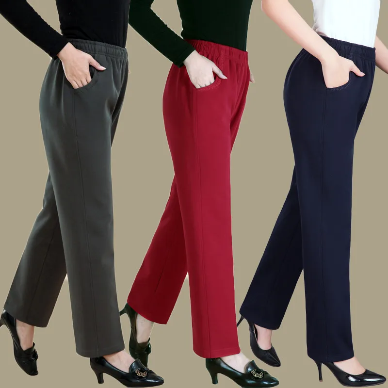 Middle-aged Women's  Sweatpants Elderly Casual Elastic Pants Loose Comfortable Women's Trousers Straight Pants 5XL 1832