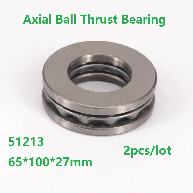 2pcs/lot High Quality 51213  65×100×27mm Axial Ball Thrust Bearing Plane thrust ball bearing  65*100*27 mm