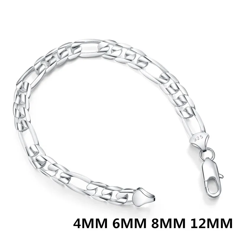 925 Sterling Silver 4mm-12mm Wide 8