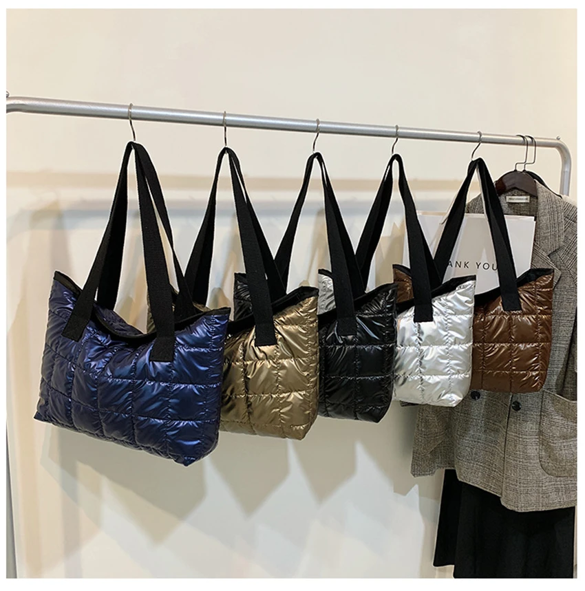 Bolso de mano de algodón espacial para mujer, bandolera de gran capacidad, diseño de marca, tendencia, para compras, otoño e invierno, 2022