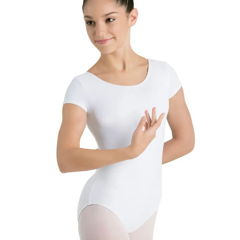 Women Summer Short sleeve Round Collar Ballet Leotards For Adult Spandex Dance Bodysuit Costume Ballerina Clothes For Dancing