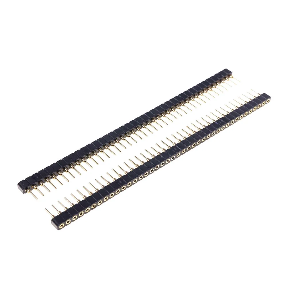 100 Pcs 1x40 Single Row 40 Pin 2.0 MM Female PCB Header Round Gold Plated Machined SIP Socket Spring Loaded Receptacle 3.0 Amps