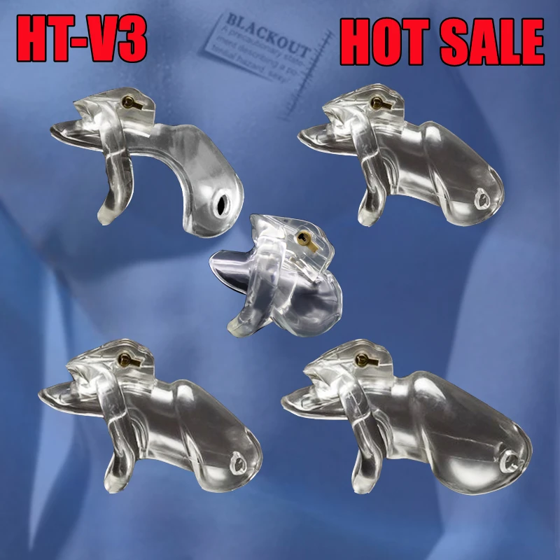 BLACKOUT Best Price HT-V3 Male Resin Chastity Device 5 Sizes Cock Cages 4 Sizes Penis Rings Available Fetish Man Adult Sex Toys