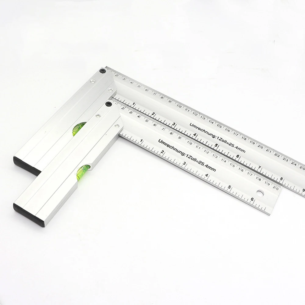 200mm 250mm 300mm Ruler Aluminum Alloy 90 Degree Right Angle Measuring Ruler Protractor Gauges