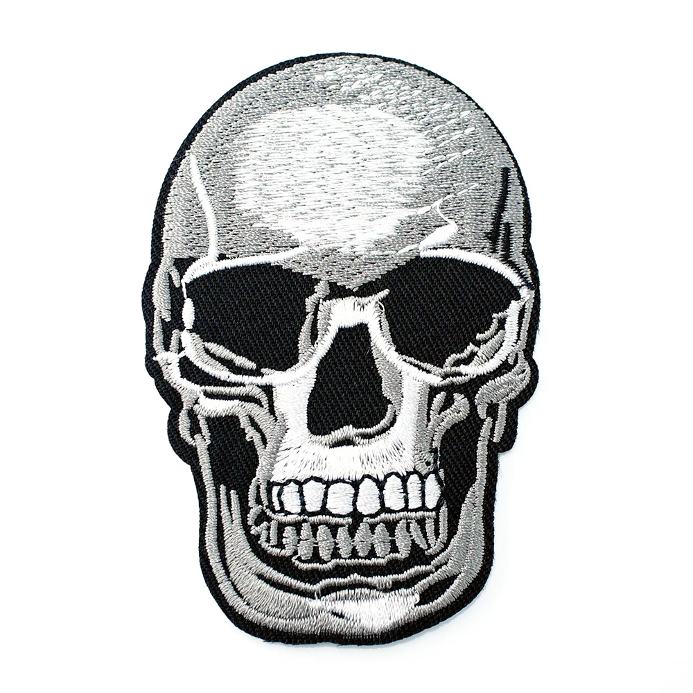 

Skull Size:6.0x9.0cm DIY Patches Cloth Patch Embroidered Cute Badges Hippie Iron On Cartoon Patches For Clothes Sticker