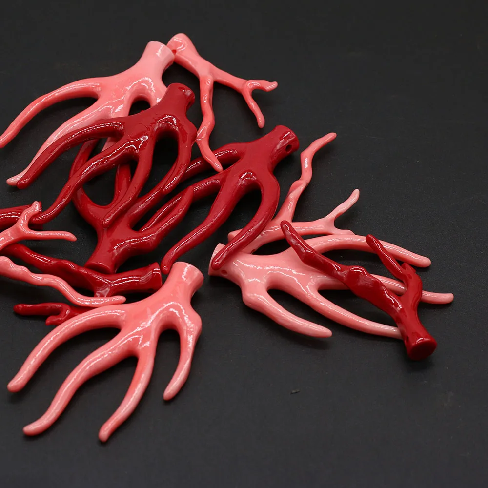 Natural Coral Pink Tree Branch Beads 2/4 Forks Crafts For Jewelry MakingDIY Necklace Bracelet Earring Accessory Charm Women Gift
