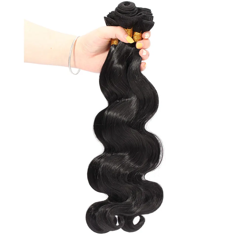 HAIRRO 16 18 20 Inches Body Wave Hair Weaves Synthetic Hair Bundles Extensions Weave High Temperature Fiber Weave Bundles Hair