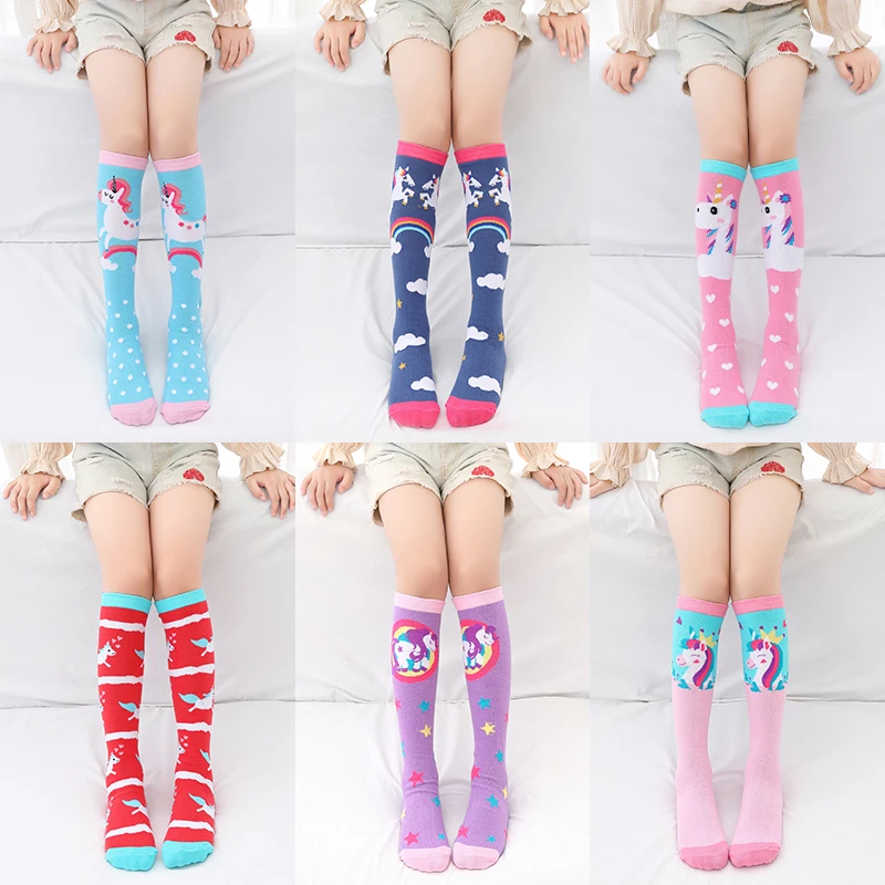 infant girls warmer ankle lovely Cartoon over knee socks for baby girls unicorn Knee Long High toddler child colorful Socks