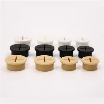 1 ks hliníkové slitiny PC stůl obdélníkový drát kabelová průchodka kancelářský stůl kryt otvoru zásuvky s černým kartáčem čtvercový 8 nejlepší prodej kryt otvoru na stole - №7