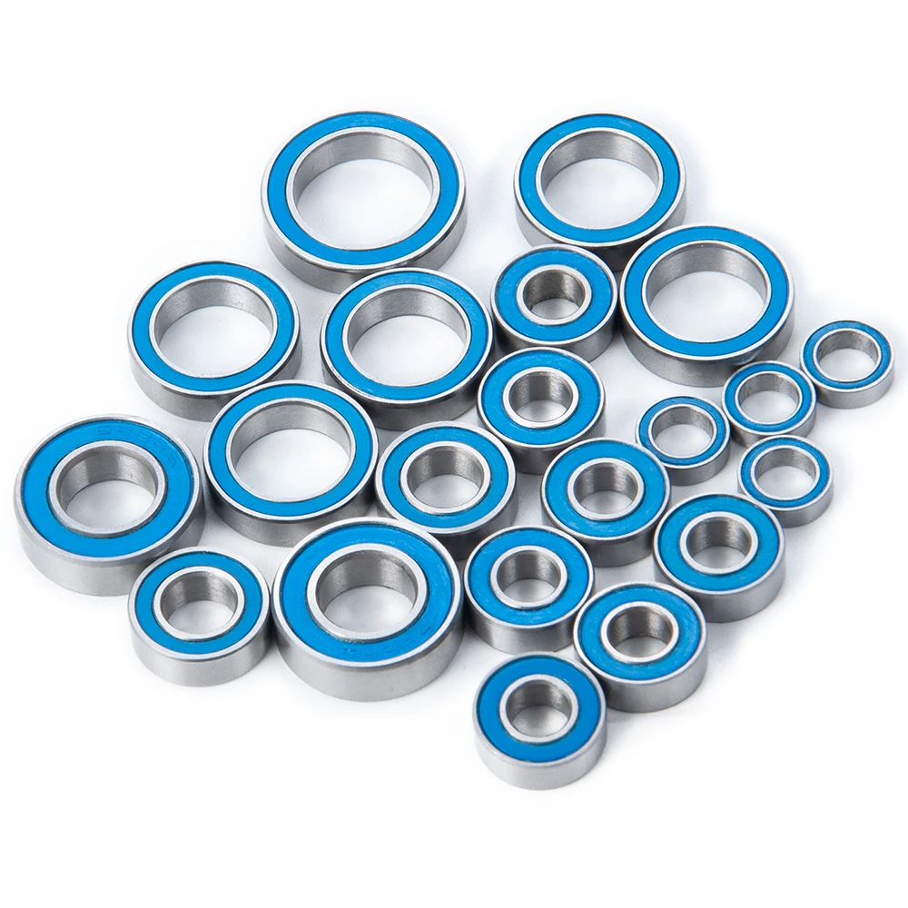 

YEAHRUN 21pcs Wheel Hub Ball Bearing Chrome Steel For 1/10 Slash Rustler Stampede Telluride 4x4 RC Car Upgrade Parts