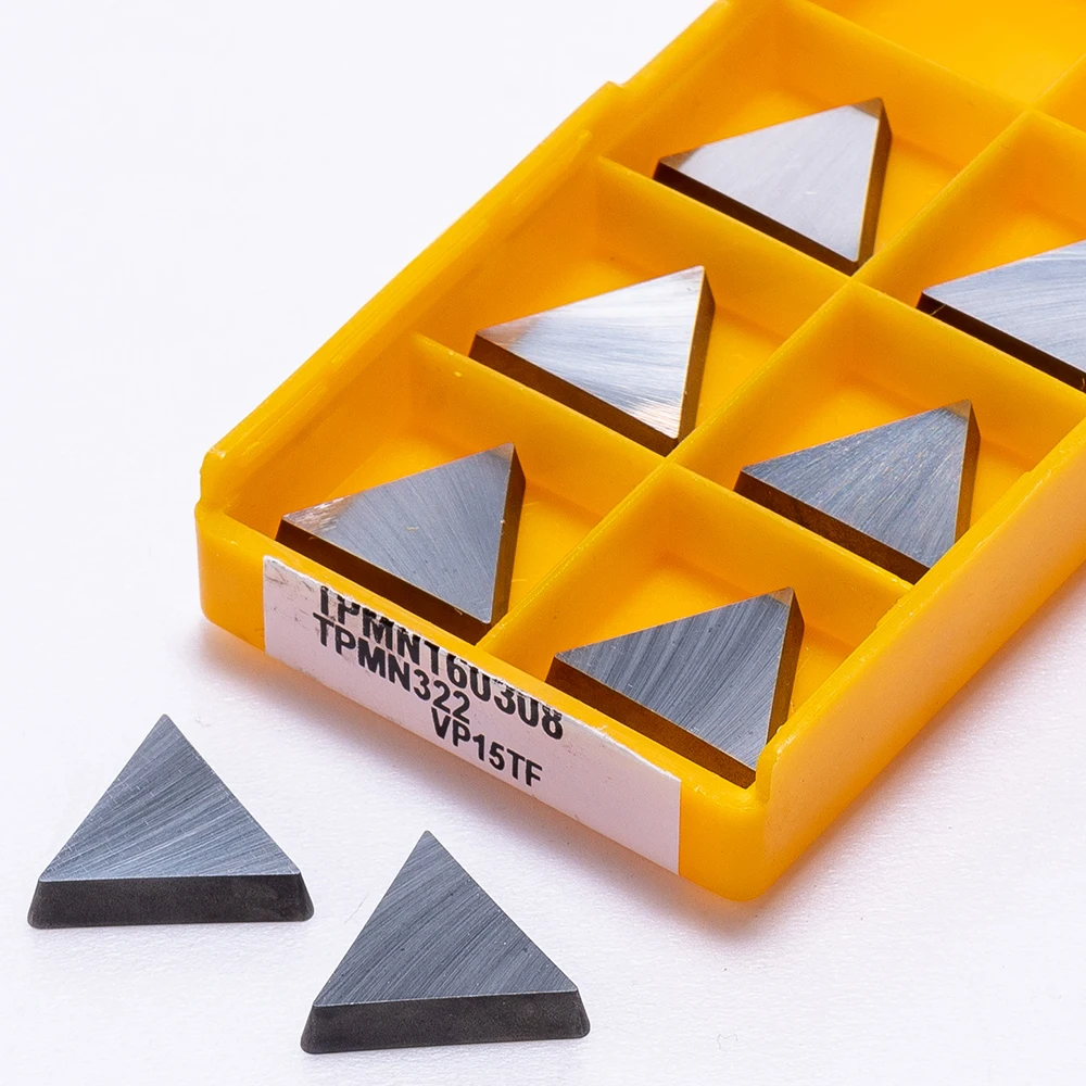 Inserto de carburo de aluminio TPMN160308 TPMN322 VP15TF, cortador interno, herramienta de torno, insertos de aluminio TPMN 160308 3, 10 piezas