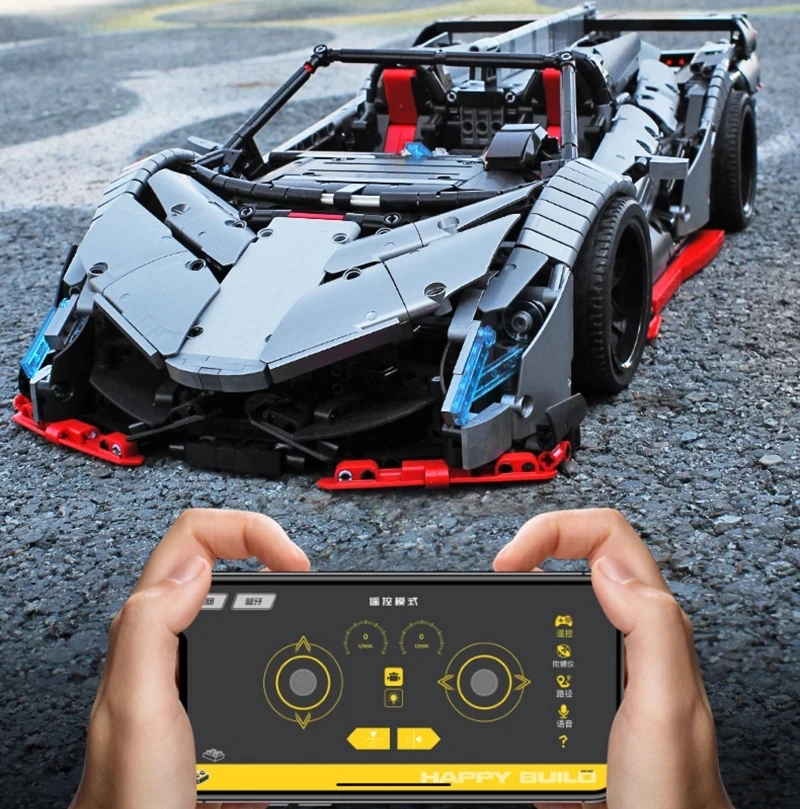 13079 Motorized High-Tech Series MOC Lamborghinis Veneno Roadster RC Car MOC-10574 Building Blocks Bricks Toys for Boys Gift