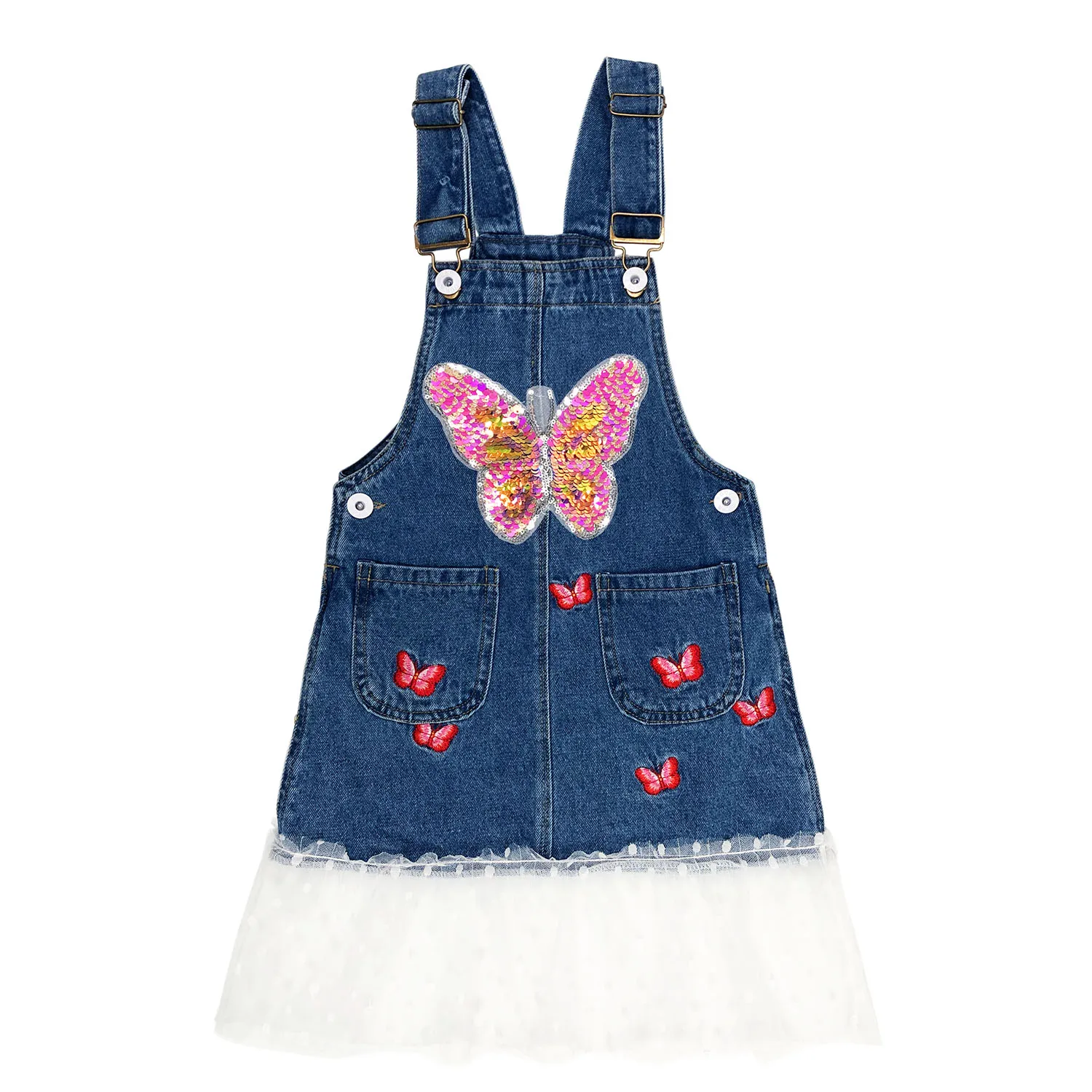 4-10Years Girls Children Kids Rompers Jumpsuit Denim Strap Skirt