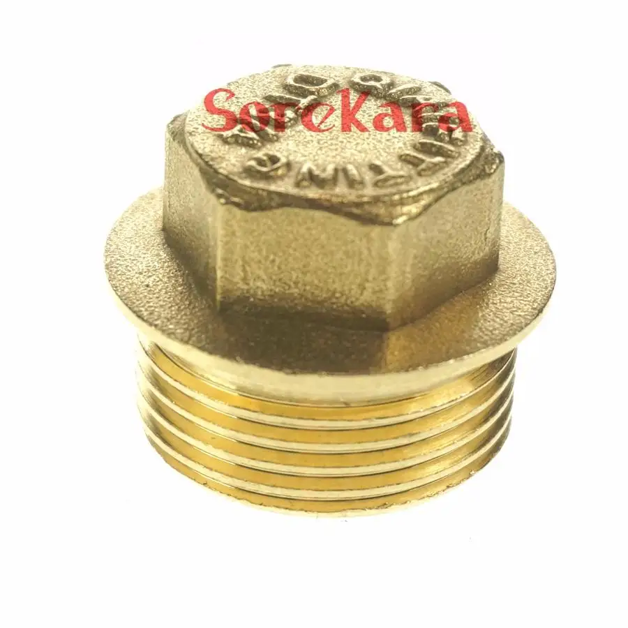 

1 Piece 1/2" 3/4" 1" 1-1/4" BSPP Male Brass Pipe Countersunk Plug Hex Head Socket End Cap With Flange