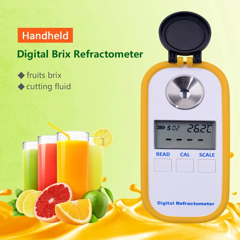 

Electronic Brxi Refractometer 0.0~50.0% LCD Display Brxi Sugar Meter Auto Portable Digital Fruit Juice Concent Refractometer