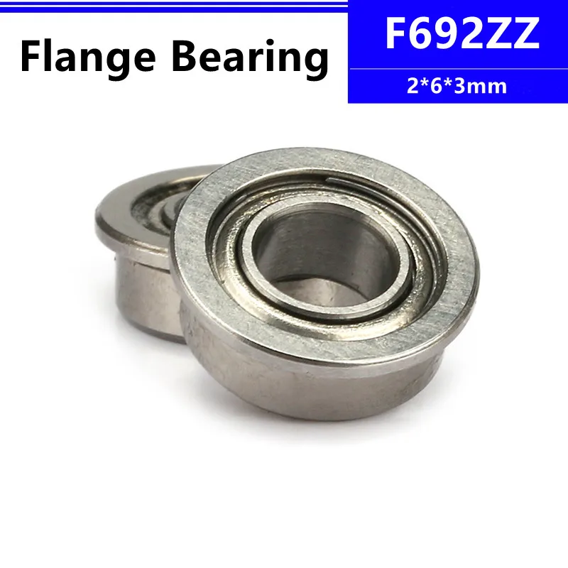 50pcs/100pcs F692ZZ RF620ZZ LF620Z 2*6*3mm flange deep groove ball bearing 2x6x3mm Flanged bearing F692Z F692