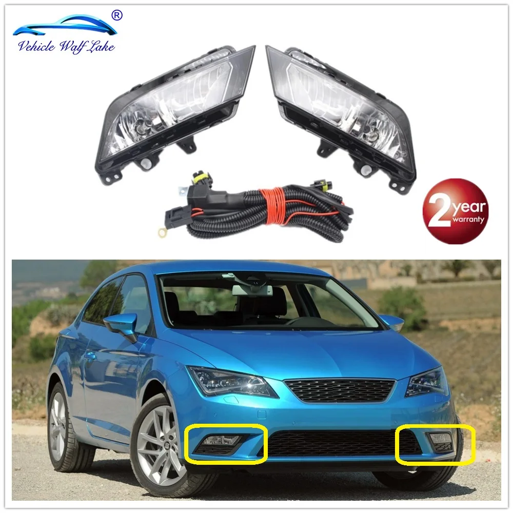 

Front Bumper Fog Light Fog Lamp And Wire Harness Assembly For Seat Leon 2013 2014 2015 2016 Car-styling