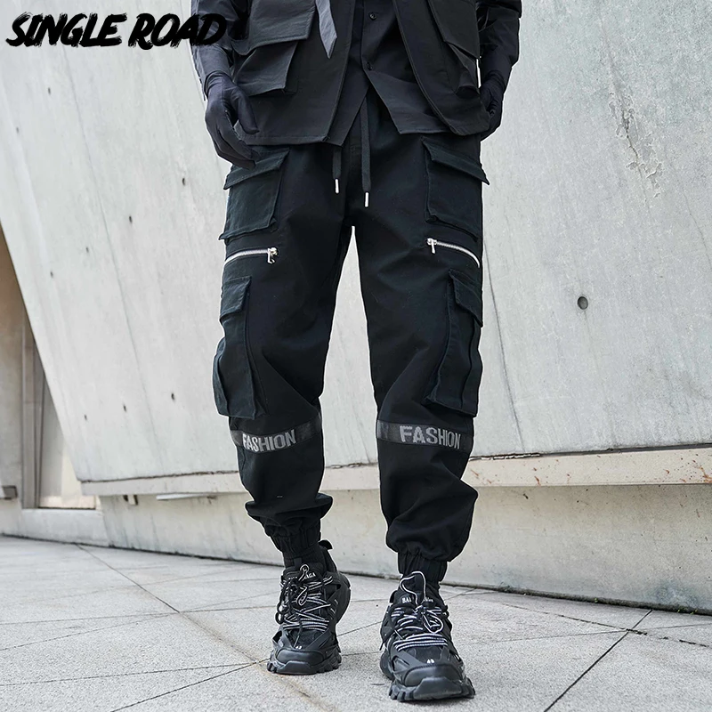 

Single Road Mens Cargo Pants Men 2023 Multi Pockets Techwear Joggers Hip Hop Japanese Streetwear Trousers Jogging Pants For Men