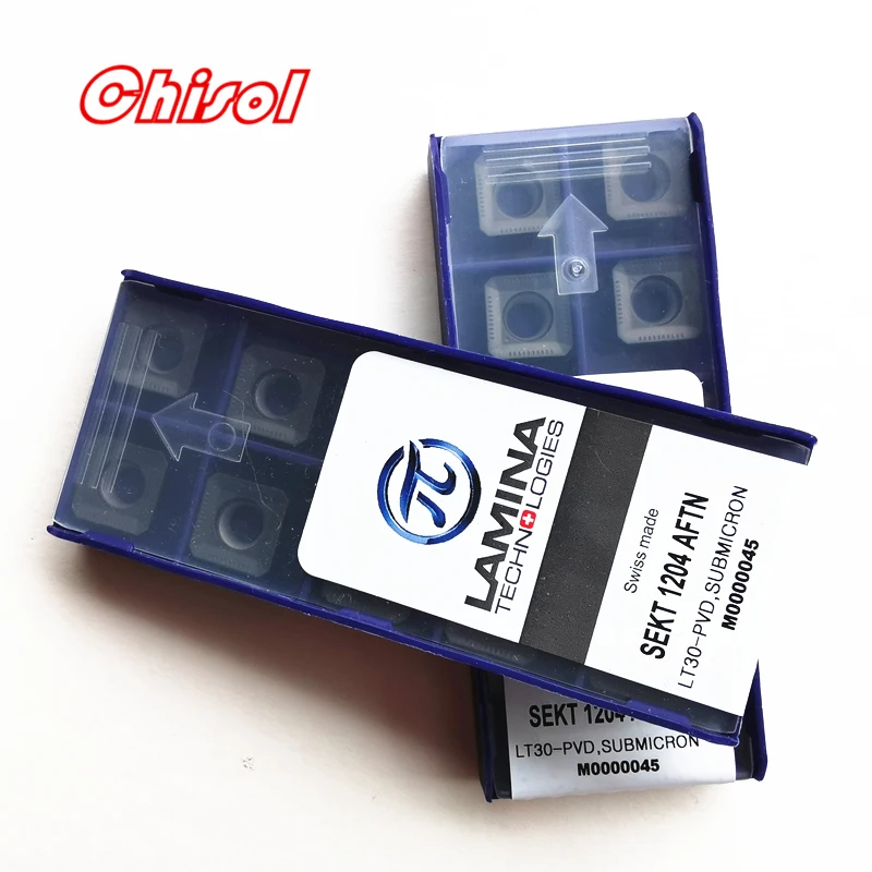 Gratis Pengiriman CNC Carbide Penggilingan Sisipan Sekt 1204 Aftn LT30 Kualitas Tinggi SEKT1204AFTN LT30 Mill Tips Pisau Cutter