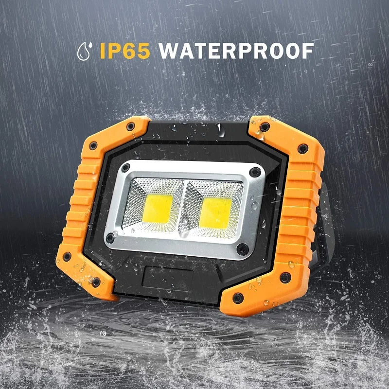 300W Portable LED Spotlight COB Super Bright LED Work Light Flood Lights Rechargeable for Outdoor Lampe 18650 Emergency