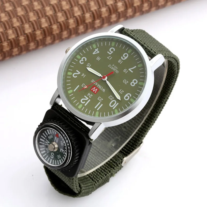 Montres de sport de plein air pour femmes et enfants, montre pour enfants, bracelet en tissu militaire pour garçons, montre pour enfants