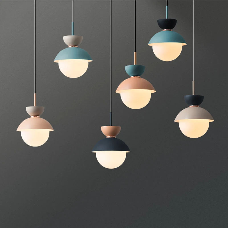 

Nordic Color Pendant Lights Macaron Simple Hanging Pendant Lamps Living Room Pendant Light Fixtures Kitchen Suspension Led Lamps