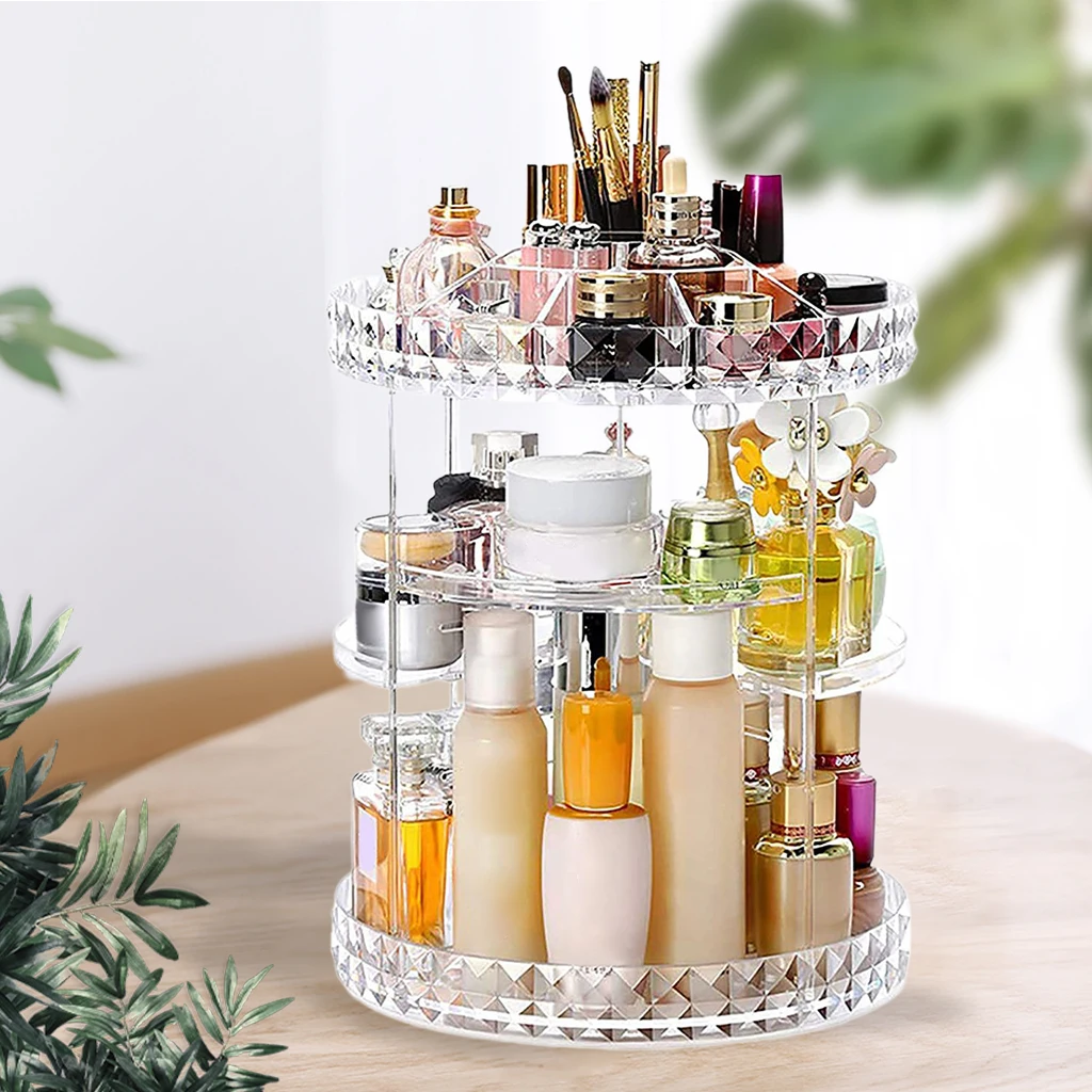 360 ° Draaibaar Make Organizer Carrousel Cosmetica Opslag Vanity Case Rack Huidverzorging Make-Up Lippenstift Accessoires Organizer