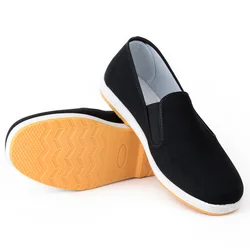 Large Size 38-47 Beef Tendon Bottom Breathable Elastic Mouth Black Cloth Shoes Casual Shoes Men and Women Drivers Single Shoes