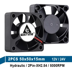 2 PCS Gdstime DC 12V 24V 2Pin 50x50x1 5mm 5015 Bürstenlosen PC CPU Kühler Fall Fan 50mm 5cm Industriellen Abgas Maschine Lüfter