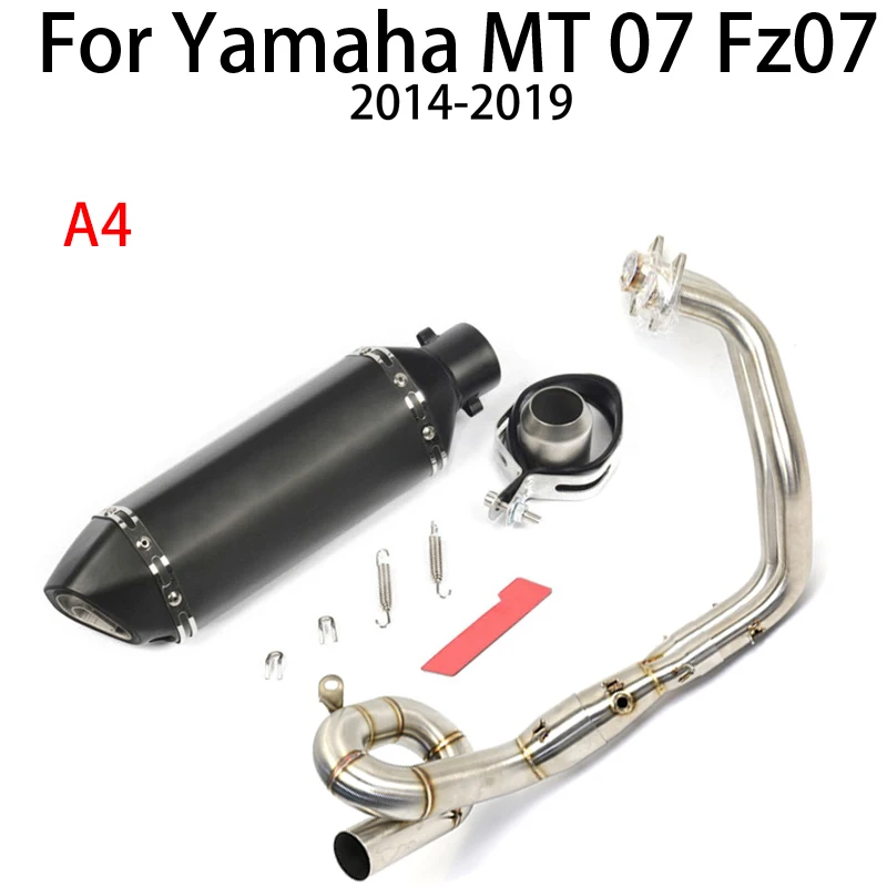 Para yamaha mt07 xsr 700 FZ-07 2014-2019 silenciador de tubo dianteiro de escape da motocicleta ligação intermediária conectar tubo de escape moto