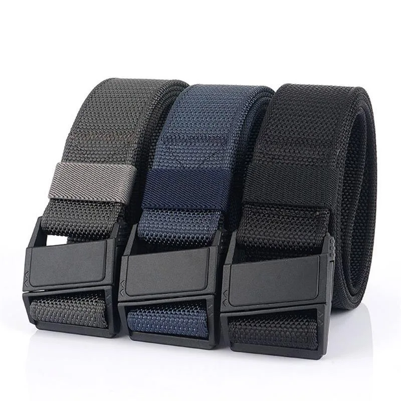 Army Military Combat Men's nylon belt plastic push-pull Magnetic Buckle Outdoor Combat Trainin Belt Men's Strap