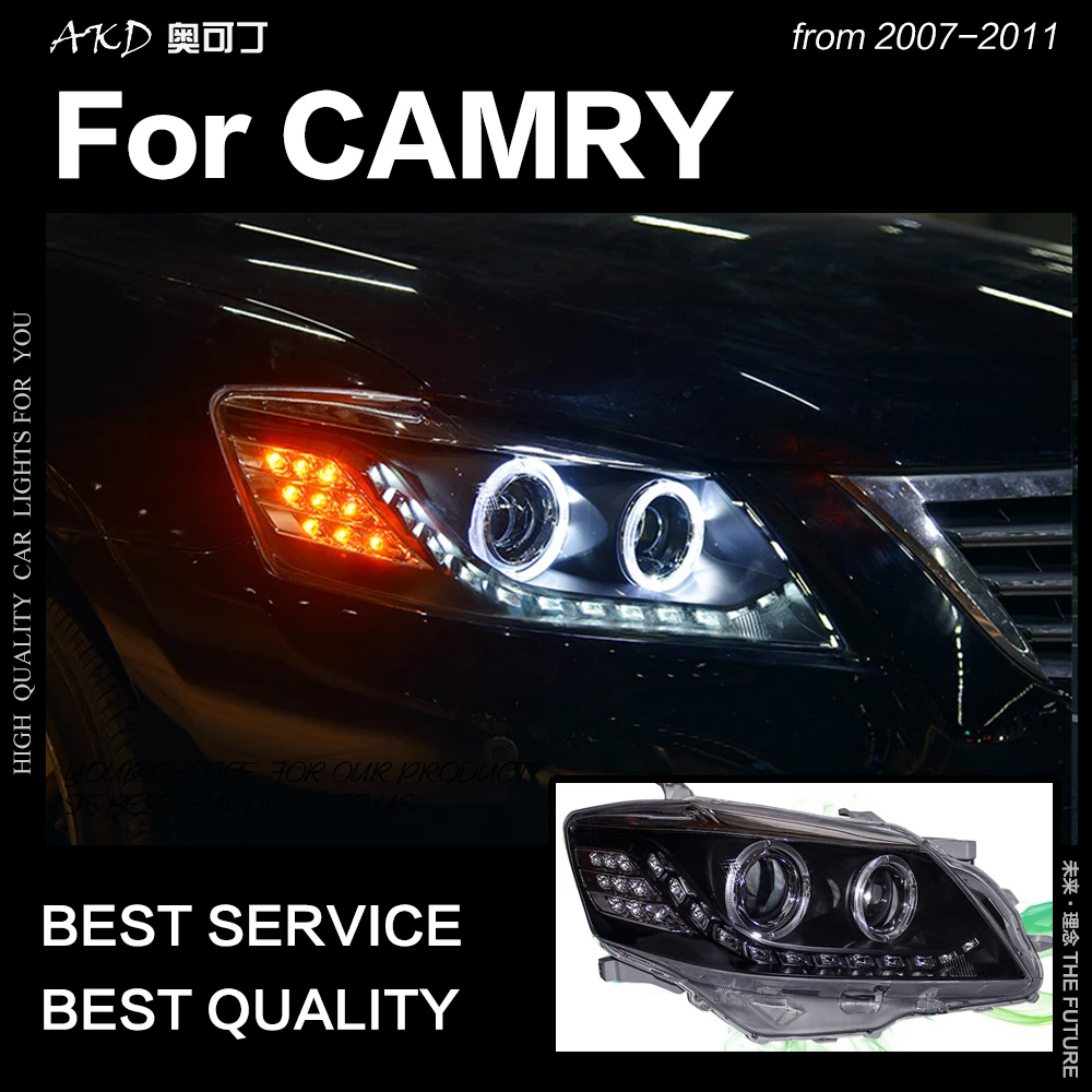 Akd estilo do carro para toyota camry faróis 2009-2011 camry v45 led farol led drl hid bi xenon cabeça lâmpada acessórios do automóvel