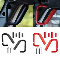 Manijas de agarre de barra de agarre delantera, manijas de agarre delanteras de coche con textura negra, barras de agarre aptas para Jeep Wrangler JK JKU 2007-2018
