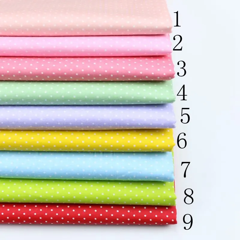 Delicate 0.1cm Polka Dot 100% cotton Fabric Quilting fabric Clothes Home Textile Bedding Sewing Doll Cloth DIY A80