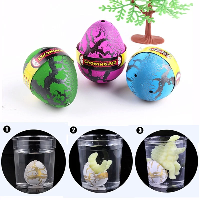 4PCS Dinosaur Eggs Hatching In Water Large Size Growing Animal Eggs Novelty Educational Toy Kids Gift
