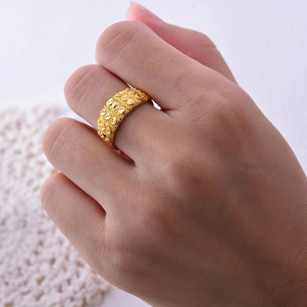 Wando Patter Ring Charming for Women Wedding Gold Color Plated Fashion Jewelry Beautiful Design Christmas African Jewelry