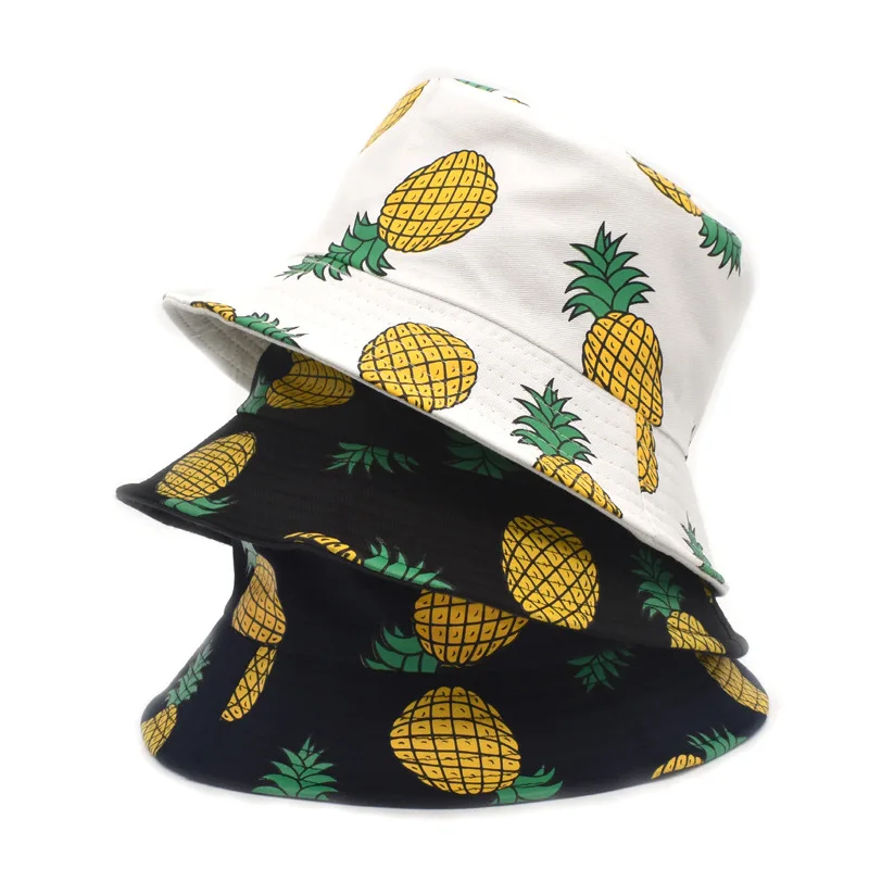 New Street Beach Bob Women Double Side Panama Hat Summer Printed Reversible Bucket Hat Men Outdoor Hip-Hop Fisherman Cap