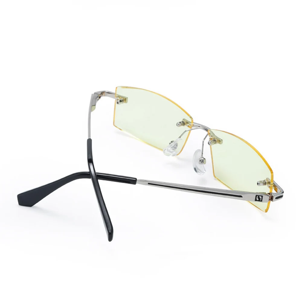 Classic Rimless Gold Frame Night Vision Glasses For Driving Anti-blu Light Anti-glare Day and Night Driving Glasses