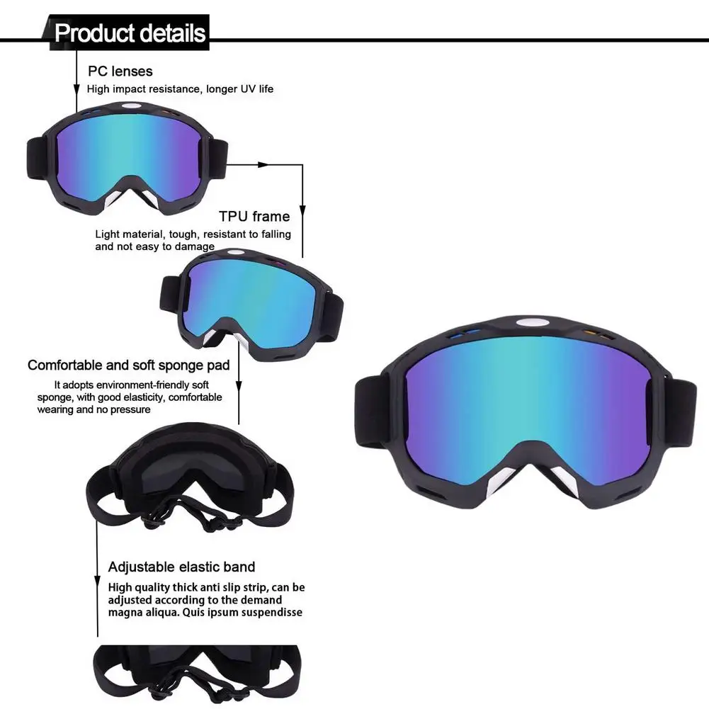 Motorcycle Goggles UV Protection Adjustable Riding Glasses Flexible Cross Helmet Motocross Eyewear Dirt Bike Off Road Moto 2020