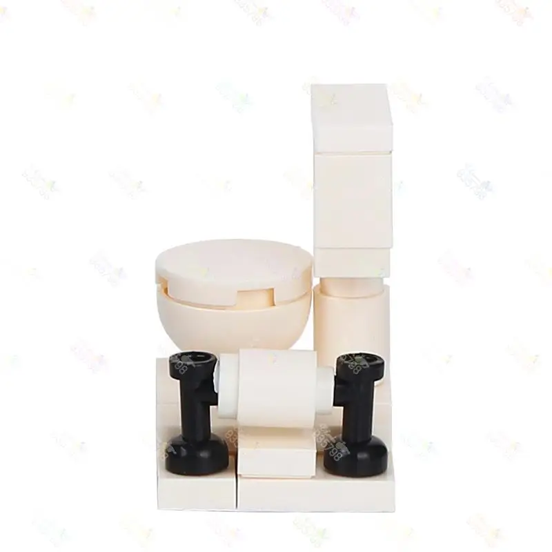 MOC سلسلة المنزل الحمام دورة المياه اللبنات مدينة الأثاث العام صوان تجميع الاكسسوارات الطوب لعب للأطفال هدية