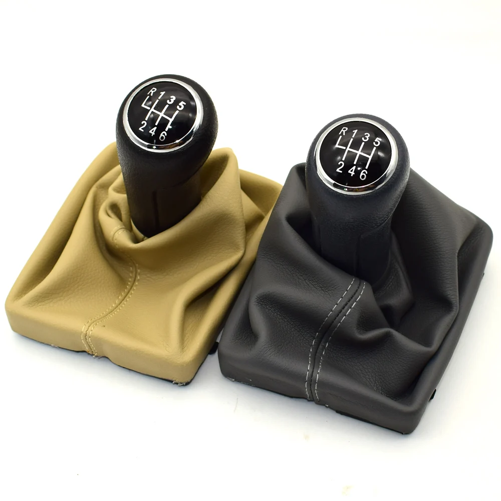 100% New 12mm Car Manual Styling 6 Speed Leather Gaiter Boot for Audi Gear Shift Knob A6L 2005 2006 2007 2008 2009 2010 2011